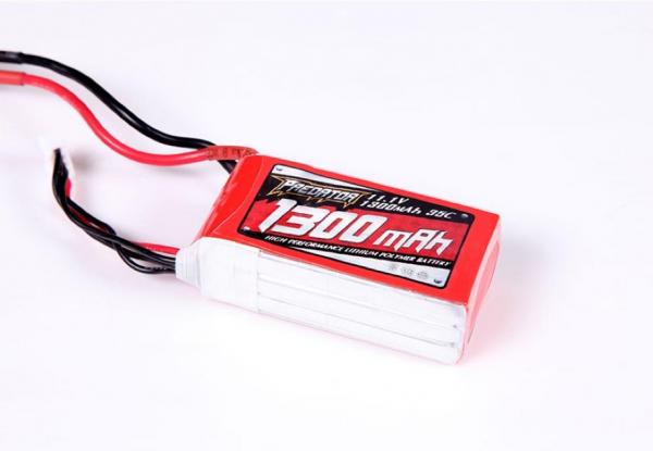 1300mAh 3s 35c PREDATOR LiPo Battery 11.1v | killerplanes.com