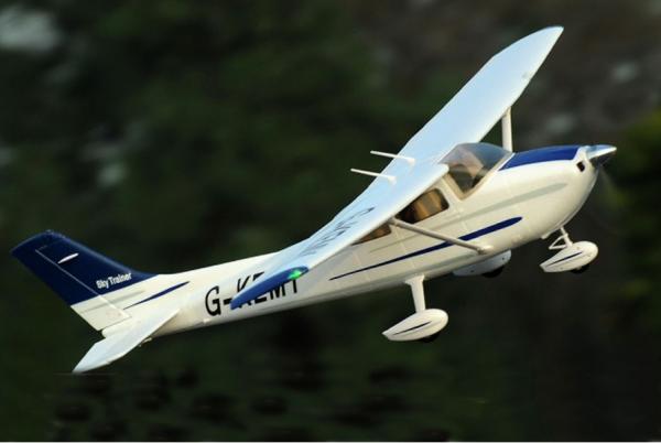 FMS 1400mm Sky Trainer 182 - 5 CH with Flap - G-KEMY - BLUE RTF ...